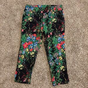Soft Surroundings || Floral Stretch Pull On Crop Pant Size XL (petite)